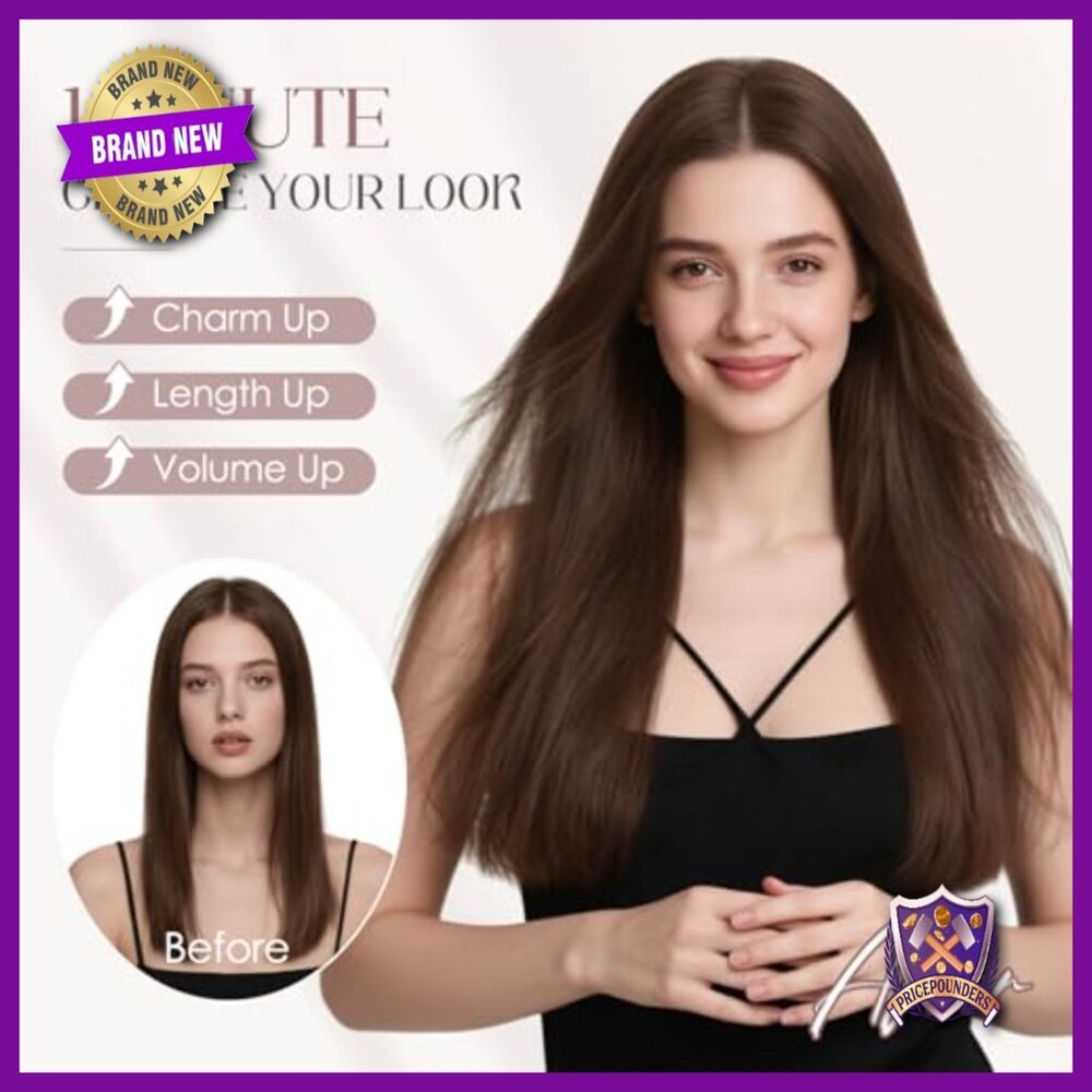 16 Inch Real Human Hair Halo Extensions with Adjustable Invisible Wire - Picture 6 of 6